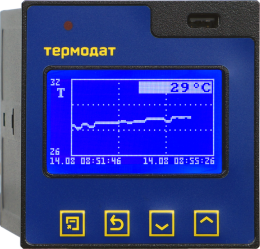 Одноканальный регулятор температуры по программе с графическим дисплеем, USB разъемом и Ethernet- разъемом Термодат-16Е6-А-F-Eth